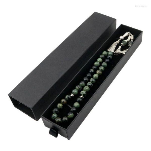 Link Armbänder 51 99 Perlen Tasbih Muslim Armband Exquisite Verpackung Stein Achat Original Design Schmuck Tasbeh Herren Boutique Geschenk