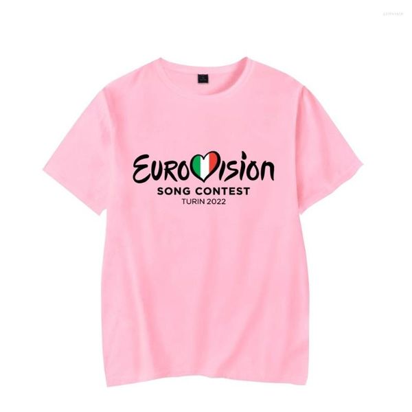 Männer T Shirts 2023 Y2K Eurovision T-shirt Sommer Crewneck SONG CONTEST TURIN Tees Tops Mode Kleidung Einzigartige Kurze Ärmel