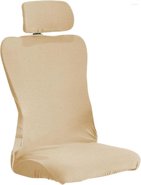 Tampa de cadeira capa de escritório com protetor de assento para apoio de cabeça Universal Slipcovers suaves e confortáveis ​​laváveis ​​para sala de jantar beig