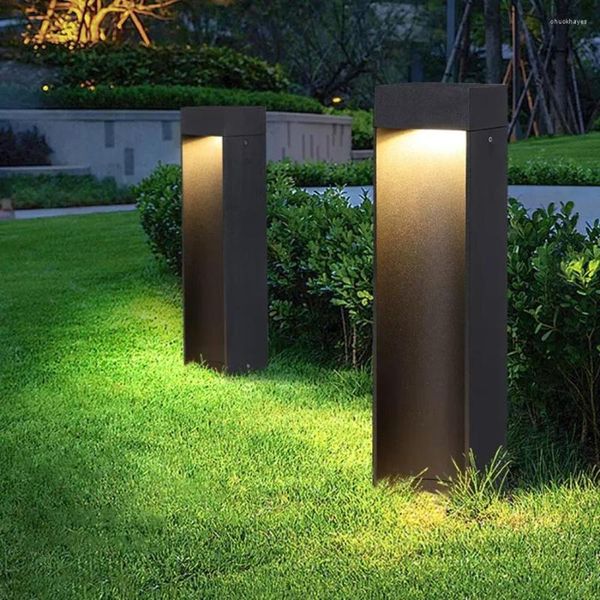 Thrisdar 10W Outdoor Garden Pathway Post Light Impermeabile Paesaggio Prato Cortile Villa Cortile Dissuasori