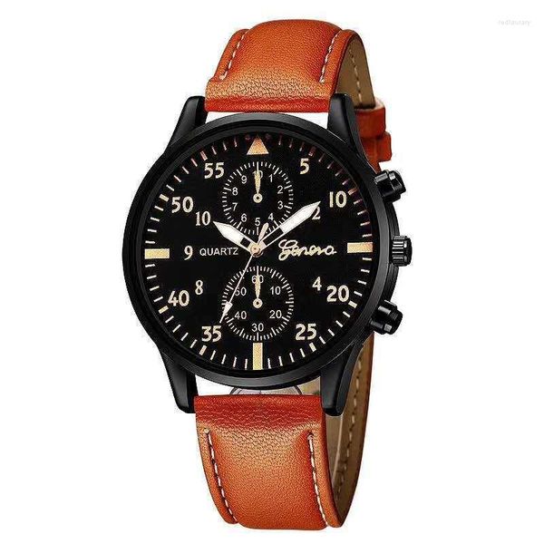 Orologi Da Polso Ginevra Uomo Orologio Da Polso Moda Cinturino In Pelle Est Orologi Al Quarzo Per Uomo Stile Sportivo Semplice Orologio Maschile Relogio Masculino