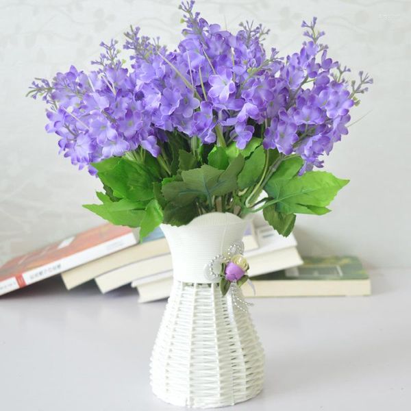 Dekorative Blumen Künstliche Blume Hyazinthe Violetter Brautstrauß Hochzeitsdekoration für Zuhause Vase Party Fake Kranz