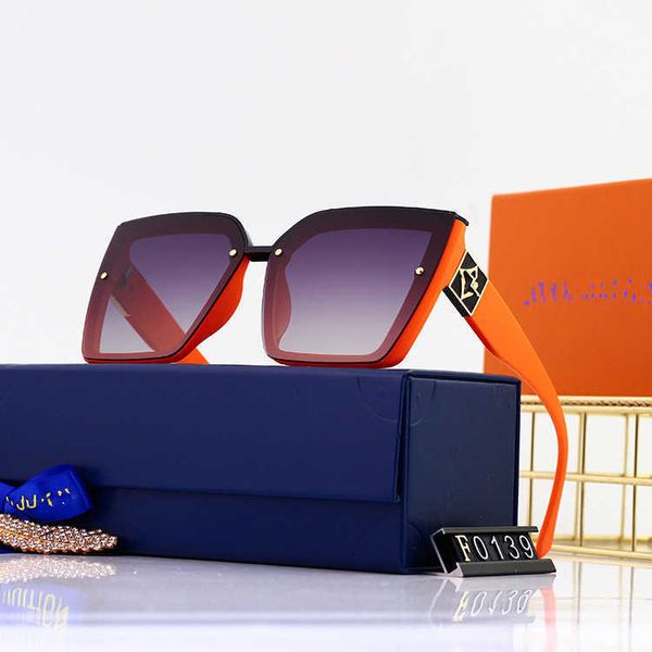 Designer Lou Vut Luxury Luxury Cool Sunglasses Style Personalizou Women Filt Frame Polarized Sunglasses de sol progressivo Duas coloridas de sol com caixa original