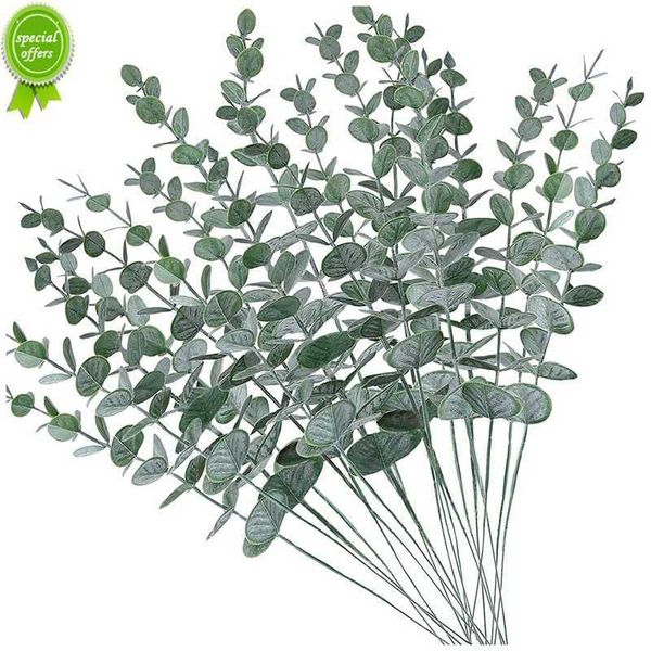 Novos 10pcs Artificial eucalyptus folha de hastes adequadas para o arranjo de flores para desktop em casa Decorações de Natal Plantas verdes DIY