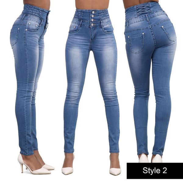 Джинсы 2023 Горячая распродажа женщина с высокой талией джинсы Slim Fit Sexy Skinny Hips Jeans Женщины Осенние зимние брюки Высококачественная женская одежда