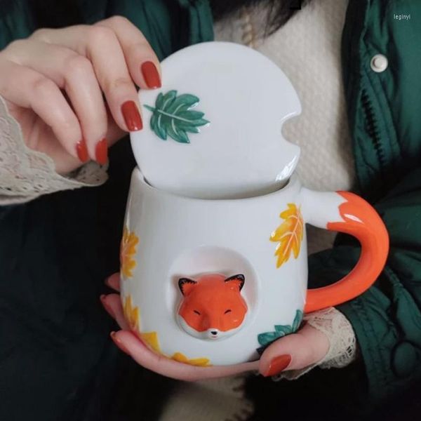 Tassen handgemachte Porzellan Tiger Tier süße Kawaii Tasse Kind Kinder Becher Geschenk Keramik Kaffee kreative Trinkgeschirr