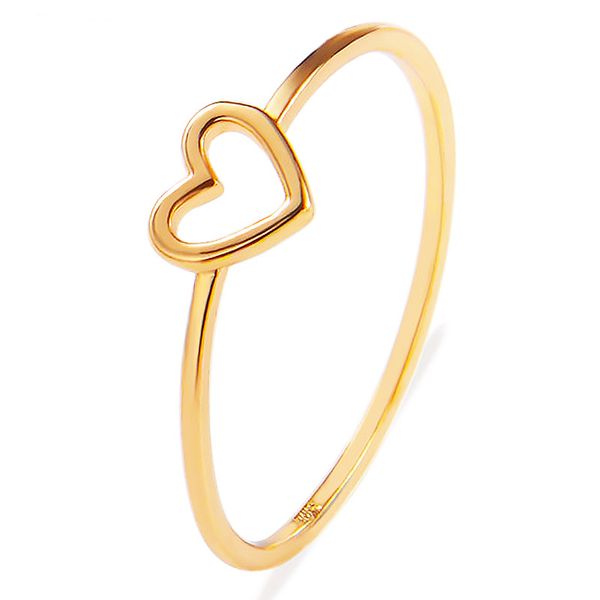 2 colori Love Heart Hollow Ring Fashion Plain Rings Bella donna gioielli squisiti regalo per gli amanti