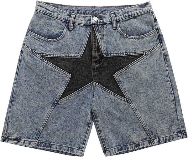 Aelfric Marke Sommer Sport Herren Eden männer Shorts Stern Patchwork Denim Mid Rise Stretchy Jeans Casual Streetwear