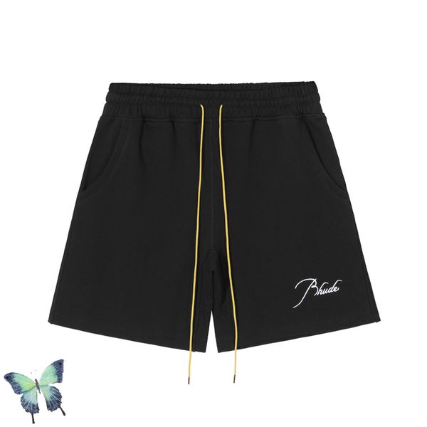 Pantaloncini da uomo Designer RHUDE Pantaloncini da uomo Short Beach Mesh Street Pantaloni sportivi da basket da uomo limitati nuoto al ginocchio hip hop allenamento sportivo alto elastico wa IURA