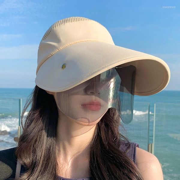 Chapéus de largura de largura design de marca mulheres vazias com óculos balde de verão ciclismo ao ar livre Sol ajustável UV UV