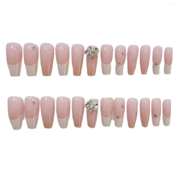 Unghie finte French Pink Medium Riciclabili Adesivi per unghie a copertura totale per donne Ragazze Manicure Arte fai da te