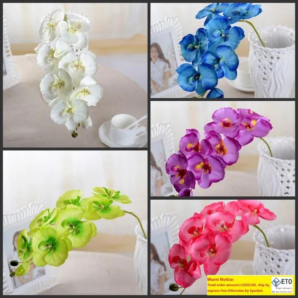 Schöne DIY Phalaenopsis künstliche Schmetterling Orchidee Seidenblumenstrauß Hochzeit Zuhause Wohnzimmer Dekoration