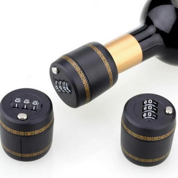 Bottiglia di plastica Password Serratura a combinazione Tappo per vino Strumenti Dispositivo per tappo a vuoto G0518