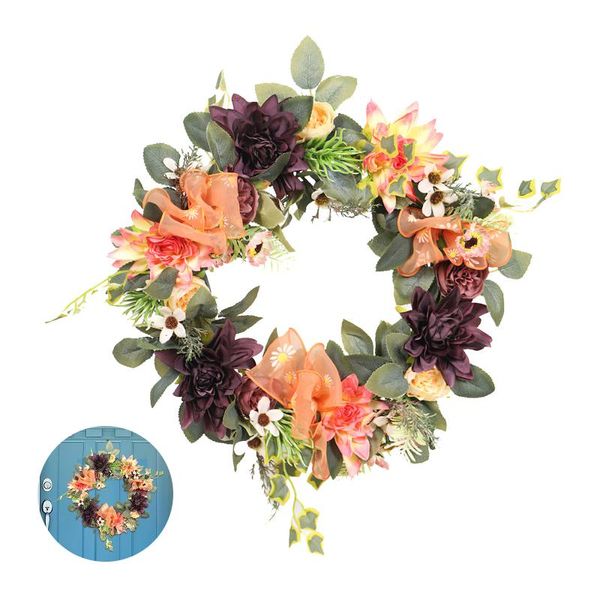 Flores decorativas grinaldas de guirlanda de guirlanda anel de decoração de pografia acessórios de casamento portão de flores para casa porta de casa