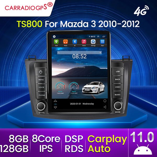 Auto-DVD-Radio-Stereo für Mazda 3 2010–2012, 9,5 Zoll, Android 11, IPS-Bildschirm, Multimidia, GPS-Navigation, integriertes CARPLAY, AUTO, WIFI, DSP, RDS