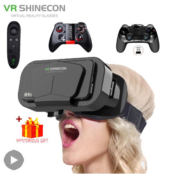 VR-Brille Shinecon VR-Brille 3D-Headset Virtual-Reality-Geräte Helm Viar-Linsen Schutzbrille für Smartphone-Handy Smart mit Controller 230518