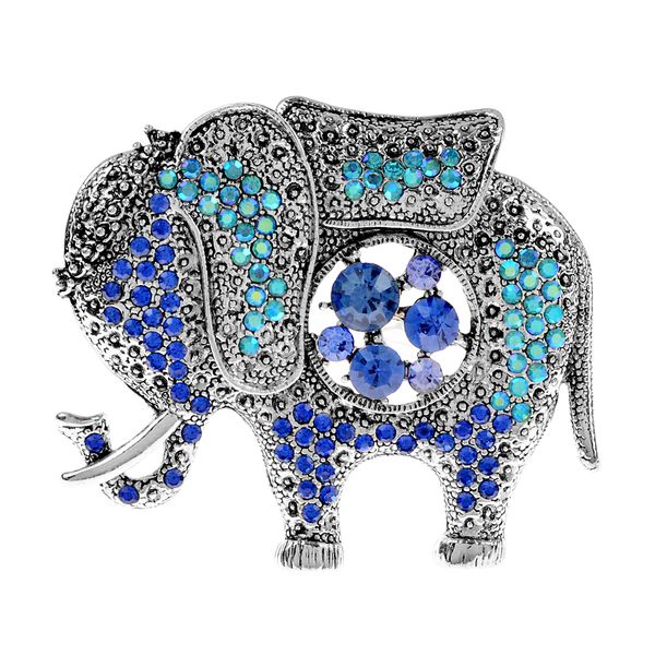 CINDY XIANG Grandi spille con strass a forma di elefante per le donne 2 colori disponibili Accessori per cappotti invernali con gioielli di design animale