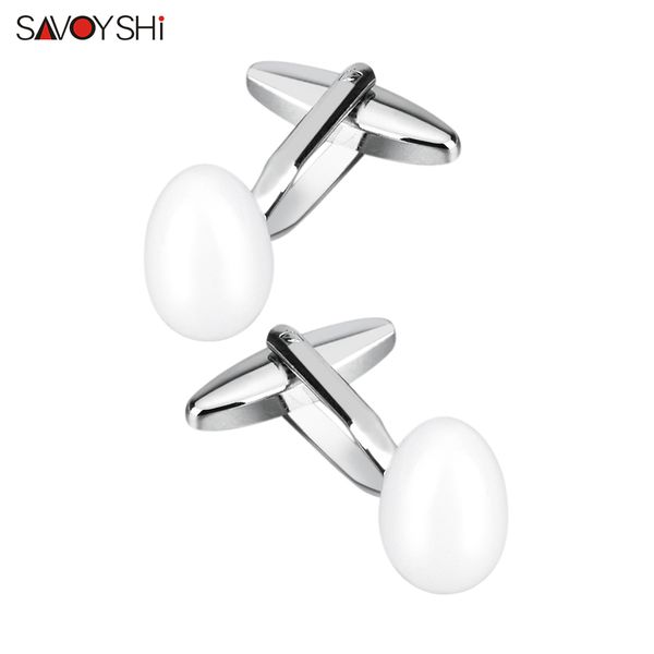 Savoyshi Beyaz Emaye Yumurta Kumbası Erkek Gömlek Kuf Düğmeleri Komik Takı Ücretsiz Nakliye