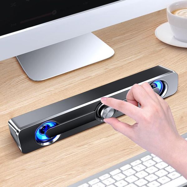 Alto -falantes de computador USB Wired Powert Computer Speaker Bar estéreo Subwoofer Bass Speed ​​Box Surround Box LED para PC Laptop Telefone Tablet Mp3 230518