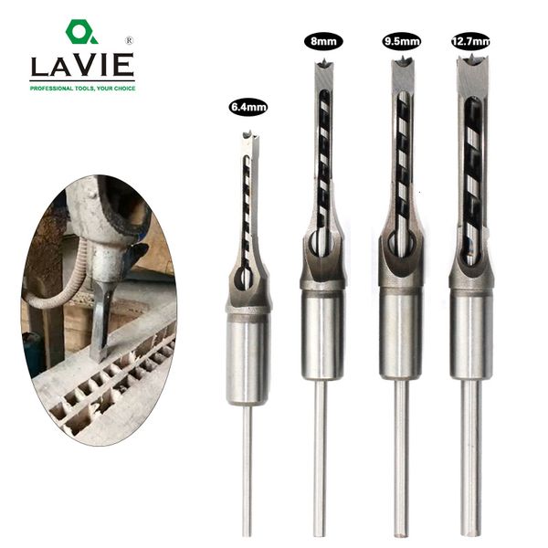 Спуринговые биты 4pcs HSS Twist Drill Bits квадратный шнек за Мортезирующее долотолочное набор квадратные отверстия для деревообработков набор набор