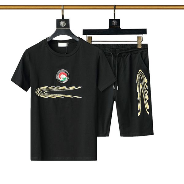 Erkek Trailtsits Tişört Setleri Peluş Mektup Sokak Giyim Sıradan Nefes Alabilir Yaz Takım Takımları Tees Tees Açık Spor Asya Boyutu M-3XL Takımlar Spor Giyim Kalitesi Seti 444