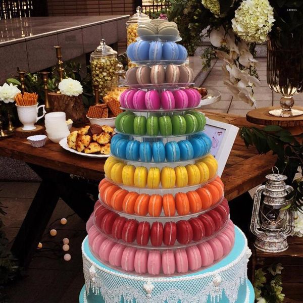 Abastecimento festivo de bolo de aniversário de 10 camadas de 10 camadas Decoração de casamento Macarons Sobersert Bakery Puffs Bread Rack Party Home Dining