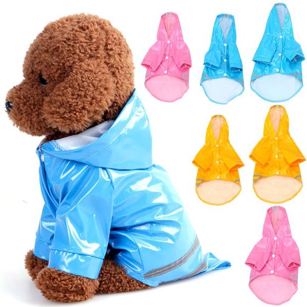 Abbigliamento per cani Cappotto antipioggia per cuccioli all'aperto Vestiti resistenti all'acqua per animali domestici per cani Gatti 3 colori M / L Felpa con cappuccio Giacche impermeabili ImpermeabiliAbbigliamento per caniCane