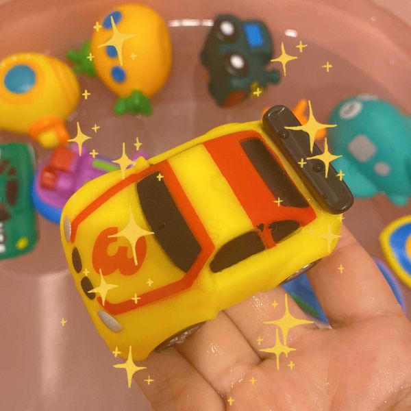 3PSCBath Toys Cartoon Baby Wasserspielzeug klassische Dusche Bad Spielzeugautos Zug Boote Bad Lernspielzeug für Kinder Geschenk