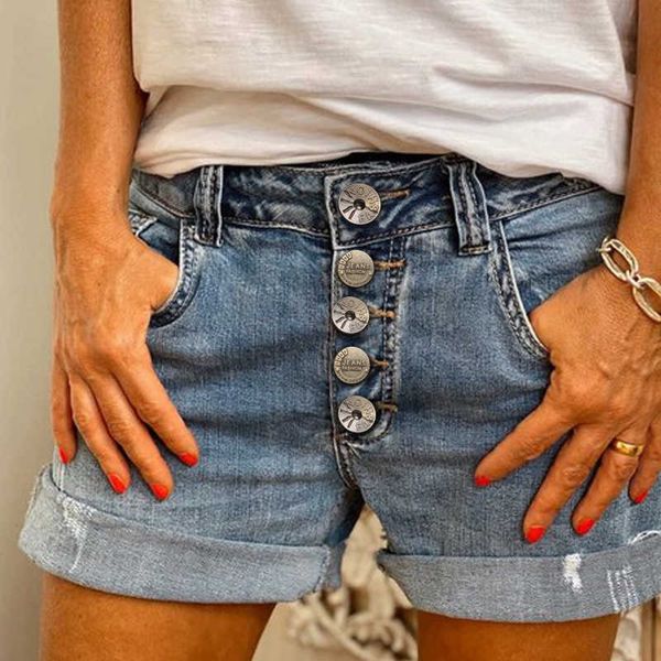 Два платья женские женские джинсовые шорты мода свободные джинсы летняя уличная одежда Женщины потерпели тонкие женские джинсы шорты винтажные голубые брюки p230517