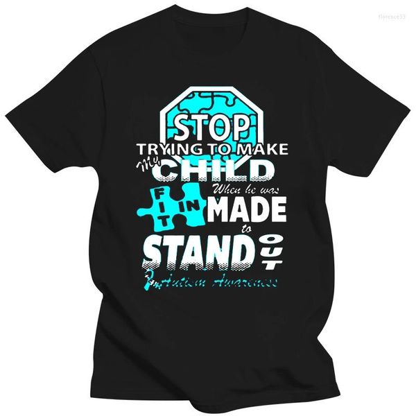 As camisetas masculinas criam camisa de consciência do autismo ajustada, humorista de lazer de lazer cinza 2023 tamanho grande 3xl 4xl 5xl hiphop top