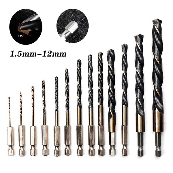 Drill Bits HEXHANK HSS TWIST Drill Bit Bit Shank para mudança rápida Change Wood Metal Hole Cutter Ferramenta de perfuração Ferramentas elétricas Acessórios 230517