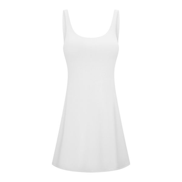 LL Damen Tenniskleid Yoga -Outfit Workout Brustpolster im Fack zweiteiligen Mädchen Shorts Kleider Golf Gym Slip Frauen Tennis Kleid D 945