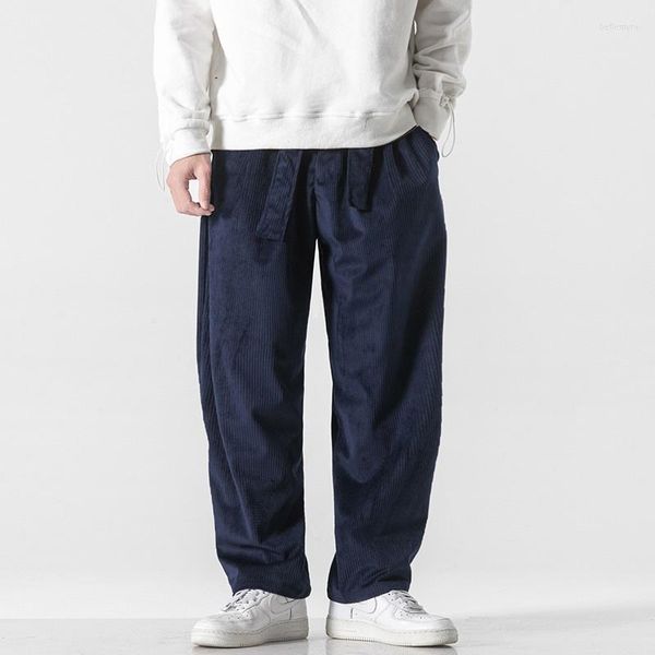 Ethnische Kleidung im chinesischen Stil Cordhose Hose Jogger Mann Jogginghose Orientalische Herren Oversize Streetwear Baggy Wide 31878