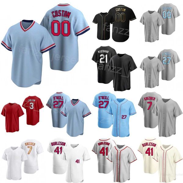 Baseball 21 Lars Nootbaar Jerseys 7 Andrew Knizner 33 Brendan Donovan 41 Alec Burleson 3 Dylan Carlson 50 Adam Wainwright 42 Juan Yepez Número personalizado Número masculino Homens H-Q