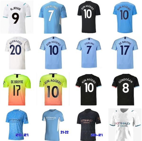 2019 2020 2021 2022 camisas de futebol de futebol de Mahrez Camisa de futebol de cidades de futebol Bernardo Foden de Bruyne 19 20 21 22 22 Kun Aguero Sterling Shirts City