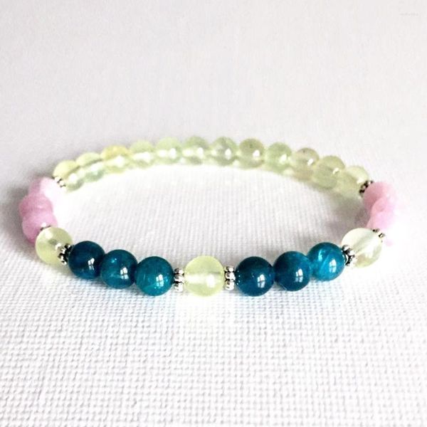 Link Bracciali MG0808 Design 6 Mm Luxury Gem Stone Bracciale Grade Prehnit E E Apatite Dainty Beaded Energy Jewelry