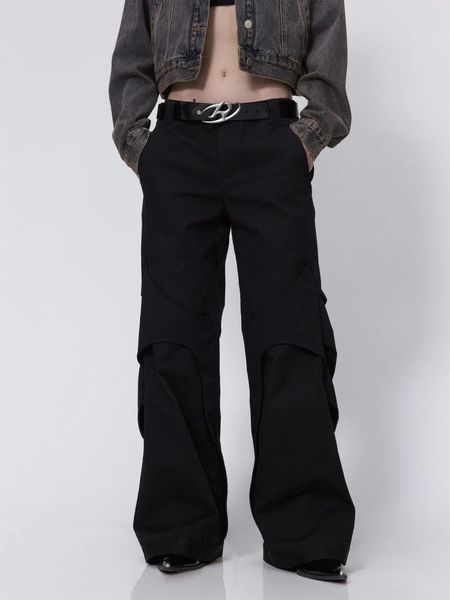 Calças masculinas 2023 homens Mulheres estilo Yamamoto Design original Projeto estrutural de baixa cintura Micro Flare Lovers Plus Size Costumes 27-46