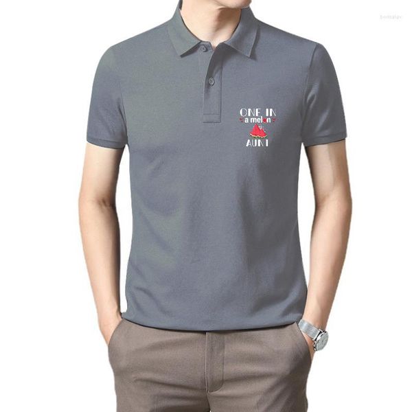 Polos masculinos Um em uma tia de melão Função engraçada da família de melancia combinando camiseta de algodão Tops apertados camisetas de alta qualidade homens camisetas