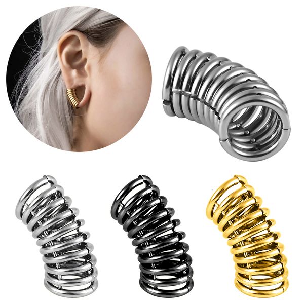 Clip-on Screw Back Vanku 1PC Ohrläppchen-Manschette Ohrmessstopfen Ohrtunnel Keilrahmen Lappengewichte Frauen Clip auf Knorpel Körperpiercing Schmuck 230518