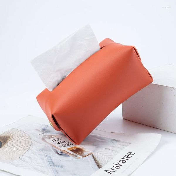Bolsas de armazenamento Caixa de papel de couro da sala de estar do carro doméstico banheiro à prova d'água de papel de bombeamento de bombeamento