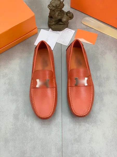 Orange Fashion Men Men Designer Found Shoes Horse Print Silver Buckle Slip на формальном роскошном бизнесе мужские мужские комнаты для повседневной обуви