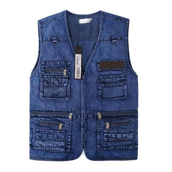 Giubbotti da uomo giubbotti di jeans cappotti da uomo senza maniche giacche da cowboy jeans con gilet designer di ricami Budge Outweares Street Wears M-3xl