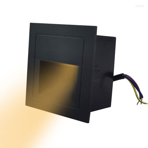 Lampada da parete in alluminio quadrato da incasso per scale illuminazione IP65 a prova di insetti, polvere, impermeabile, segnapasso a led per esterni