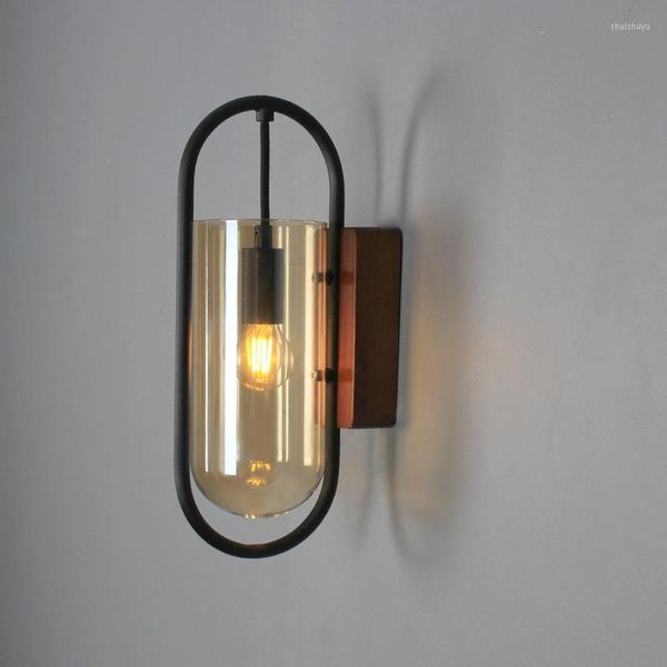 Lâmpada de parede Modern Glass Sconce Bedro Banheiro Luzes de espelho Decoração Arte Decoração de loft Luminária Luminária LED LUTRECTRES