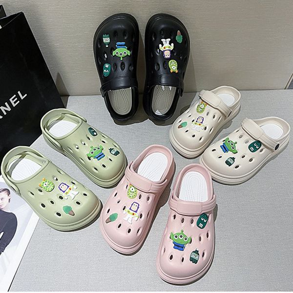 Sandali Gocciolamento Scarpe di plastica Pantofole a fiori Uomo Donna Outdoor Borsa antiscivolo Toe Drag Summer Casual Beach Hole Sandali HA6332-2-11