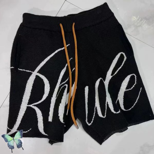 Herren-Shorts, Designer-RHUDE-Shorts, kurze Herren-Strand-Mesh-Street-Jogginghose, Basketball-Männer, begrenztes Schwimmen, knielang, Hip-Hop, hoch, Sport, Training, elastisch, wa NJ3U