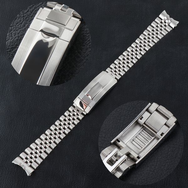 Смотреть полосы Jubilee Watch-полоса ремня мужской 20-миллиметровой 316L браслет из нержавеющей стали серебряной скользкой для 40-миллиметровой Sub Watch Case 230518