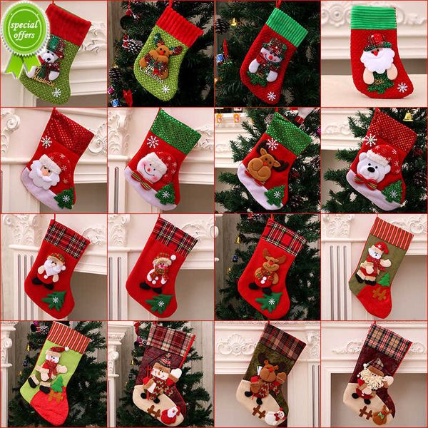 New Santa Socks Bag Regali di Capodanno Sacchetti di caramelle Decorazioni natalizie Casa Ornamenti per l'albero di Natale Natal