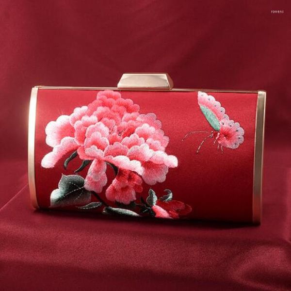 Bolsas de noite luxo vintage Suzhou Bordado Bolsa de Mão embreagem mulher bolsas de casamento e designer de cadeia de ombros de bolsa