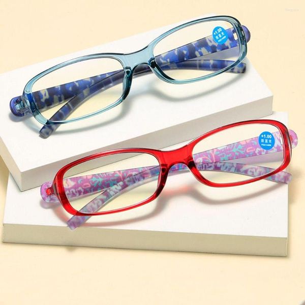 Occhiali da sole Occhiali da lettura con montatura stampata alla moda Occhiali da vista con presbiopia anti-luce blu Urltra-Light Occhiali eleganti e confortevoli 1.0- 4.0